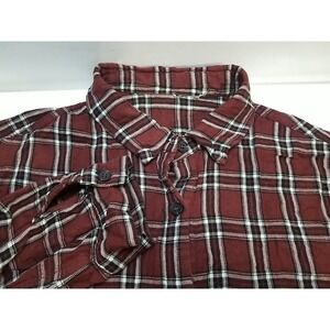 Unbranded Womens Plaid Flannel Button Up‎ Long Sleeve Large Shirt
